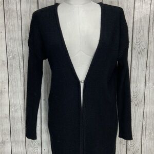 Hot & Delicious Black Open-Front Cardigan Sweater